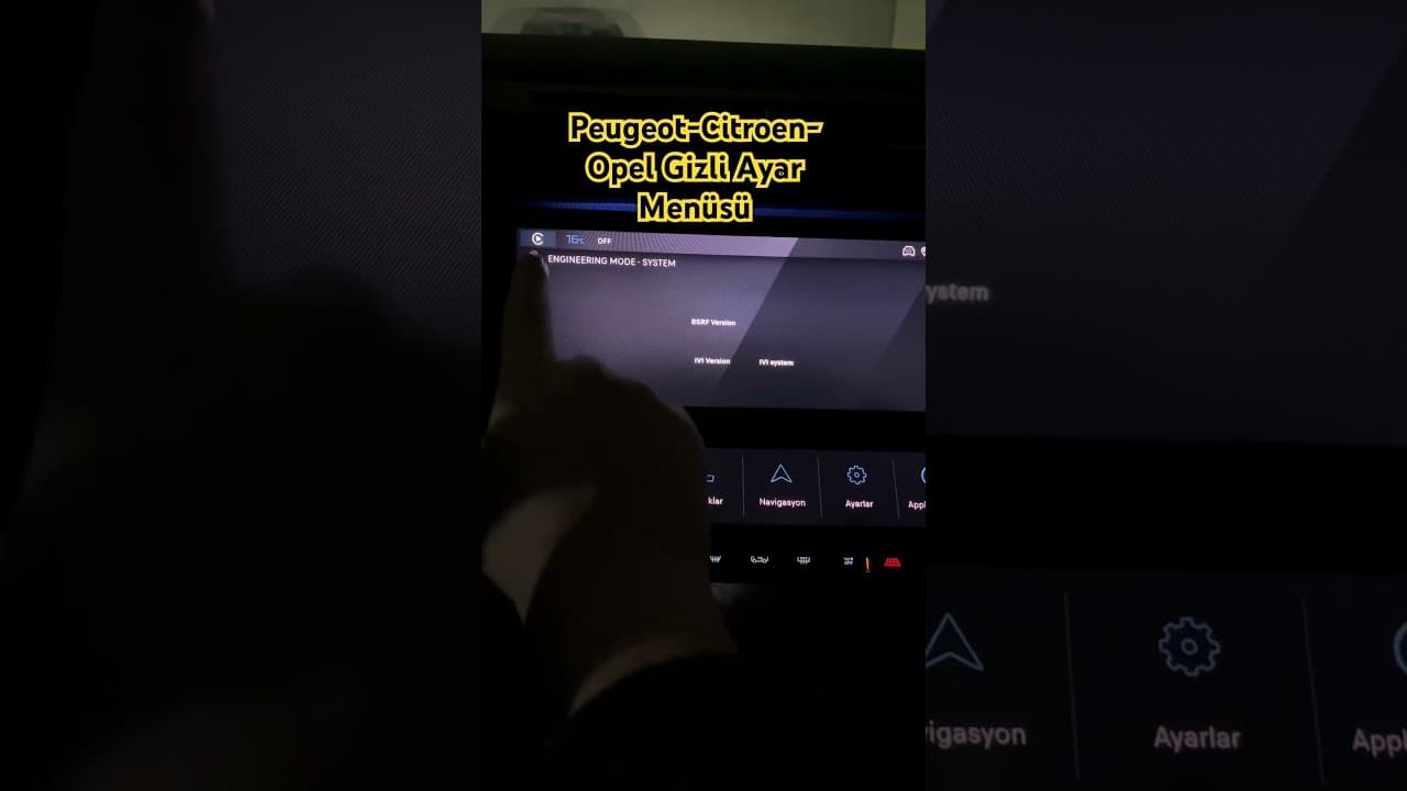 Peugeot Citroen Opel Gizli Özellik Menüsü